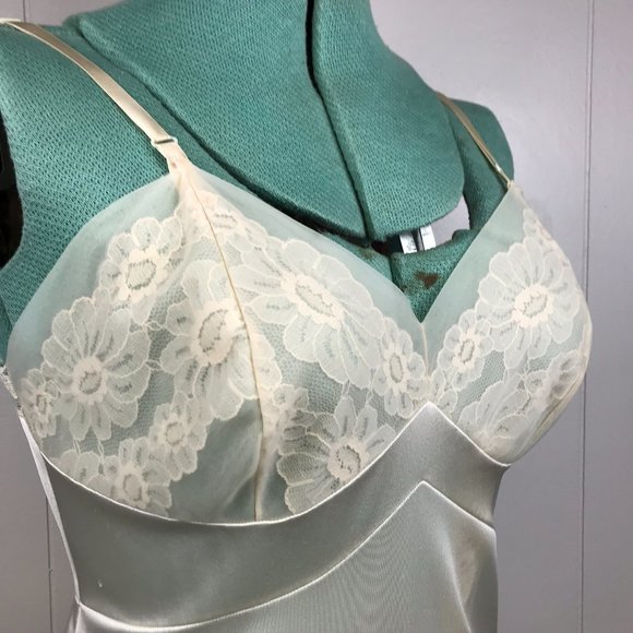 Vintage Full Slip Dress Lace Ivory - Picture 4 of 14